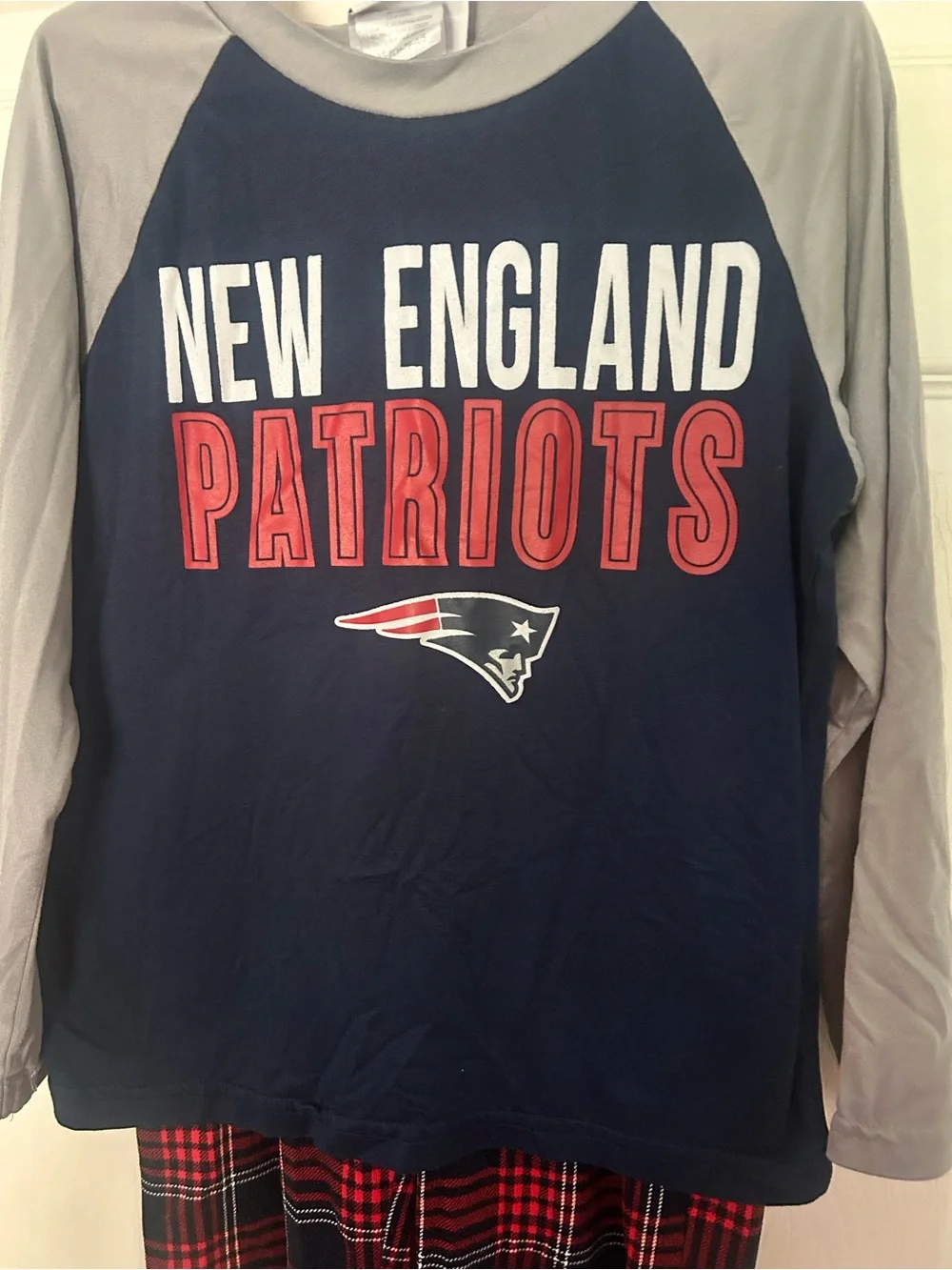 Kids, NFL New England Patriots, Navy, Gray & Red Pajama Set, Pants, XS